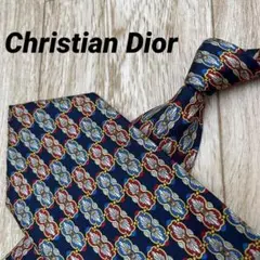 ✨極美品✨ChristianDior ネクタイ 花柄 ネイビー シルク100%