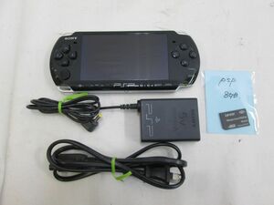 25 送60サ 0417$G05 PSP3000 本体 ブラック(アダプタ付き)とメモリーカード8GB ver6.39 中古品