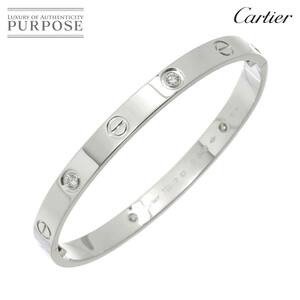 カルティエ Cartier ラブ ブレス ハーフ ダイヤ 4P #17 K18 WG ホワイトゴールド 750 ブレスレット バングル Love Bracelet 90225347