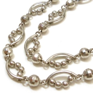 J◇Pt850 豪華なボリューム！ プラチナ デザイン チェーン ネックレス 39cm Platinum Chain necklace