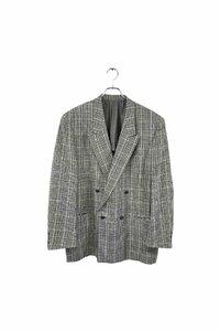 Christian Dior check jacket クリスチャンディオール テーラードジャケット リネン混 グレー系 サイズL ヴィンテージ 6