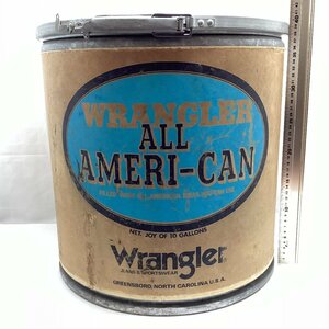 ラングラー アメリ缶 Wrangler JEANS ＆ SPORTSWEAR ALL AMERI-CAN　雑貨 雑誌 収納 ドラム缶　販促用　ハンガー2本付き