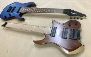 No brand 8弦 ヘッドレスギター + Ibanez ８弦ギター エレキギター Strandberg LACE pickup IBANEZ Headless ヘッドレス 現状品