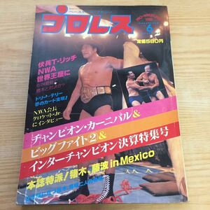 プロレス ベースボールマガジン 6月号 1981年(昭和56年)6月15日発行 インターチャンピオン決算特集号 デビッドフォンエリック ピンナップ