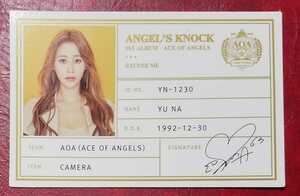 AOA ユナ ANGEL′S KNOCK TYPE A盤 トレカ 即決 Yuna 1集 1st Album EXCUSE ME BING BING トレーディングカード