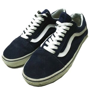 VANS バンズ OLD SKOOL SUEDE/CANVAS オールドスクール US8(26cm) NAVY キャンバス/スエード スニーカー シューズ g13906