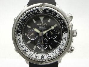 1000円スタート 腕時計 SEIKO セイコー プロスペックス フィールドマスター V175-0BZ0 ソーラー クロノグラフ ブラック文字盤 WHO D60030