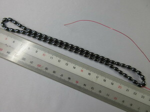 13★ 念珠 数珠 製作 部品 天然石 ヘマタイト 磁気あり 約4.7mm×6.8mm パーツ 珠 ラウンド 1連 ブレスレット ネックレス 