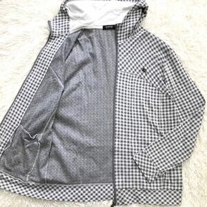 美品 L 希少 BURBERRY BLACK LABEL バーバリー ブラック レーベル マウンテンパーカー ジャケット 綿 メンズ ギンガムチェック 黒 ブラック