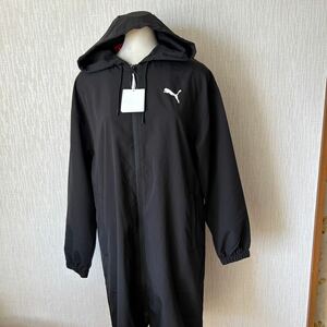 プーマ PUMA■アウター ロング ウィンドブレーカー ベンチコート レインコート WATER REPELLENT 防水 撥水■大きいサイズ XL■黒■588742■