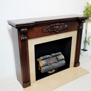 英国アンティーク様式 マントルピース 暖炉 コンソール バロック様式 ロココ 大理石 飾り棚 サイドボード