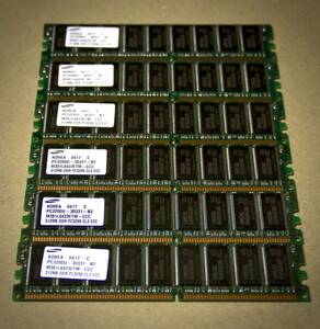SAMSUNG 512MB DDR PC3200 CL3 ECC (x6)