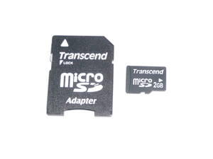 動作保証！送料無料！Transcend microSD 2GB SDアダプター付 ①