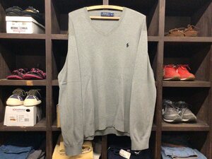 ビックサイズ POLO RALPH LAUREN V NECK KNIT SWEATER SIZE XL ポロ ラルフ ローレン ブイ ネック ニット セーター ピマコットン