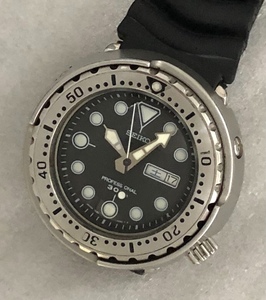 SEIKO TUNA ツナ缶 ダイバーズ 黒 SCUBA 300m 稼動品 7C46 Professional ブラック 生産終了 PROSPEX セイコー ダイバー 時計 好きに も