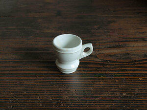 白釉薬 小さなカップ ブリュロカップ 5.5cm 陶器 1910年代 スペイン古陶 コーヒーカップ エスプレッソ アンティーク/J665