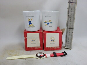 キリン 2004年 アテネ オリンピック 記念 腕時計　テストOKコカコーラ　陶器フリーカップ　２個未使用箱にいたみ