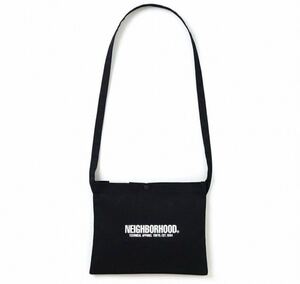 NEIGHBORHOOD LOGO PRINT SACOCHE ネイバーフッド ロゴ プリント サコッシュ 黒 BLACK BAG バッグ nbhd