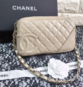 【美品】シャネル カンボンライン チェーン ハンドバッグ CHANEL ゴールド ココマーク マトラッセ レザー