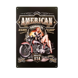 K21 新品●アメリカ雑貨 ブリキ看板 バイク柄 インテリア バー お店 に ビンテージ アンティーク AMERICAN ORIGINAL, MADE IN THE USA