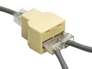 LANケーブル 延長コネクタ 2分岐 8極8芯 RJ45 中継コネクタ 1個