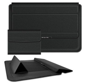 ノートパソコンケース 13-14インチ 黒色 スタンドに変身 多機能 ノートpcカバー スタンド兼用 ラップトップ インナーバッグ ポーチ付き