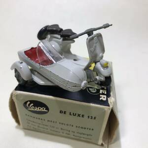 送料無料！TEKNO 443 VESPA SCOOTER AND SIDECAR☆ベスパ・サイドキャリアー・スクーター 当時物　ミニカー　ヴィンテージ　アンティーク