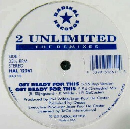 $ 2 UNLIMITED / GET READY FOR THIS (THE REMIXES) 穴 (HAL 12261) YYY208-3053-10-14 レコード盤