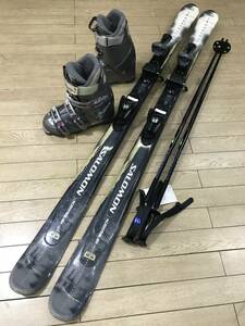 ☆★☆2024最終クリアランスセール！Ｎ254メンズカービング4点セット板SALOMON 160ｃｍ/ 靴GEN 25.0-25.5cm/ POLE新品115ｃｍ