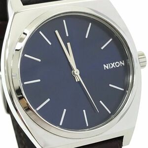 NIXON ニクソン THE TIME TELLER タイムテラー 腕時計 クオーツ アナログ ラウンド ネイビー ブラウン 箱付き 電池交換済み 動作確認済み