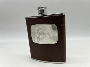 革巻き　スキットル MADE IN ENGLAND 英国製 ウィスキーボトル 6oz/6オンス ヒップボトル