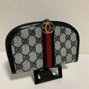 良品　GUCCI グッチ オールドグッチ　シェリーライン　PVCレザー　長財布　金金具　ヴィンテージ