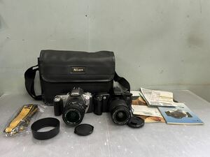 ジャンク品 Canon EOS kiss フィルムカメラ 2個まとめ 一眼レフカメラ ニコン ケース ストラップ 