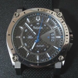 ジャンク品 BULOVA ブローバ Precisionist プレシジョニスト 3針式+デイト クォーツ メンズウォッチ 腕時計 C877700 ブラック系