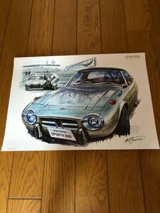 新品イラスト トヨタ スポーツ800 ヨタハチ　旧車