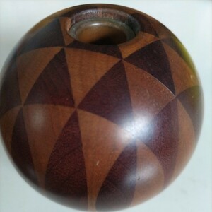 箱根寄木細工 金指作　一輪挿し 球体 　細密寄木細工　伝統的工芸品　木工芸　花器　茶道具　