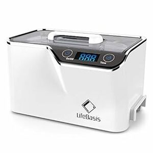 LifeBasis 超音波洗浄機 600ml 強い振動子で強力洗浄 改善仕様 42,000Hz メガネ洗浄機 5段階タイマー搭