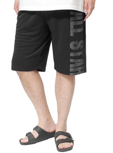 【新品】 2L ブラック コンバース(CONVERSE) ショートパンツ メンズ 大きいサイズ 接触冷感 吸汗速乾 UV対策 ビッグプリント ハーフパンツ