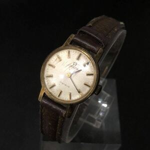 (C032825)OMEGA GENEVE 511346 cal.485 腕時計 手巻き 稼働品 レディース レザー ブラウン ジュネーブ オメガ SWISS 