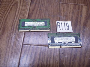 Sumsung★PC3-8500S★DDR3★ 204Pin S.O.DIMM ノートパソコン等用 ★ 1GBメモリ x 2枚 セット　(合計２ＧＢ）