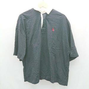 ◇ U.S.POLO ASSN スタンダードカラー ネックボタン プルオーバー 半袖 ポロシャツ サイズM ブラック/ホワイト メンズ E