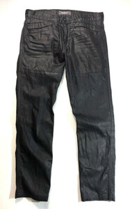 Pepe Jeans London Buruno メンズ ジーンズ ブラック 黒 しわ加工 生地表面コーティング加工 W32 約82cm チュニジア製 Used品 1点限り