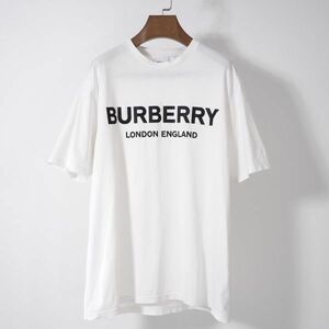 4-ZD061 バーバリー Burberry 現行 バーバリーロゴ カットソー Tシャツ ホワイト M メンズ