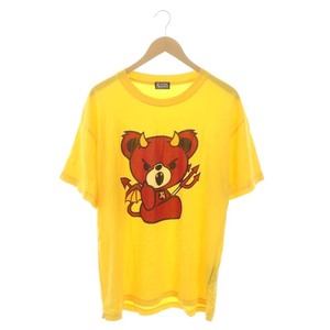 ヒステリックグラマー HYSTERIC GLAMOUR DEVIL BEAR オーバーサイズTシャツ カットソー 半袖 F 黄 赤 イエロー レッド /HK ■OS レディース