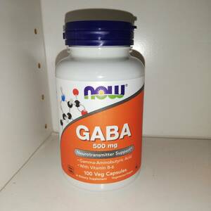 GABA 500mg ビタミンB6配合 100カプセル ギャバ NOW Foods ナウフーズ【新品・送料込】