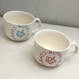 ■ROYAL COPENHAGEN ロイヤルコペンハーゲン 廃番品 ニューシグネチャー 084 ペア コーヒー マグ カップ 2客 セット 1点に欠けあり■