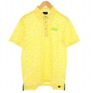 ニューバランス NEW BALANCE golf ゴルフウェア ポロシャツ 半袖 総柄 5 黄色 イエロー /TK メンズ