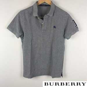 美品 BURBERRY BLACK LABEL 半袖ポロシャツ グレー サイズ2 返品可能 送料無料