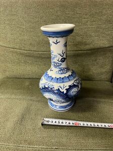 戸 0301 花瓶 染付 中国美術 大清雍正年製
