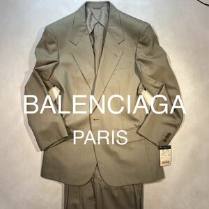 激安新品タグ付きBALENCIAGA Parisビンテージ2つボタンスーツセットアップ　アスパラガスグリーン系サイズA5レア　日本製　バレンシアガ